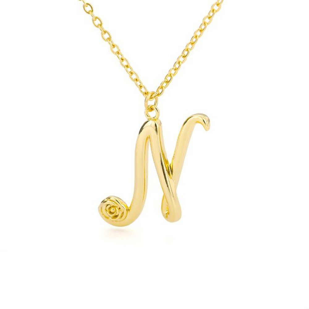 Letter Flower Necklace - Letter N